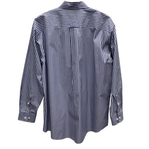 Orvis Men’s Cotton Blue Yellow White Stripe Button Down Shirt Size XL - Picture 6 of 8